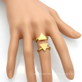 Open Cuff Simple Gold Double Two Triangle Shape Ring